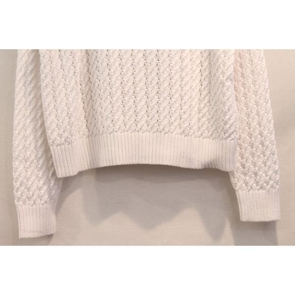Talbots Open Stitch Cable Sweater Womens size XLP White V-Neck Long Sleeve - Picture 3 of 6